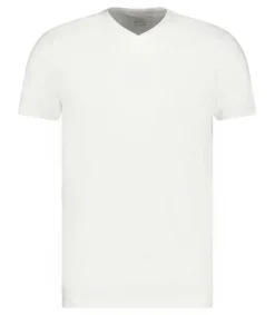 Clearance Tee-Shirt Homme Col V Manches Courtes Blanc Homme Tee-Shirts