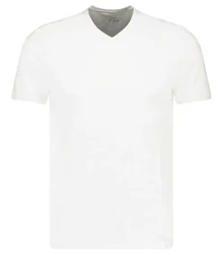 Sale Tee-Shirt Homme Col V Manches Courtes Lin Blanc Homme Tee-Shirts