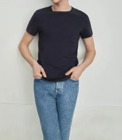 Outlet Tee-Shirt Homme Manches Courtes Bysapick Navy Homme Tee-Shirts