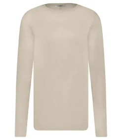 New Tee-Shirt Homme Manches Longues Couture Centrale Dos Taupe Grey Homme Tee-Shirts