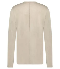 New Tee-Shirt Homme Manches Longues Couture Centrale Dos Taupe Grey Homme Tee-Shirts