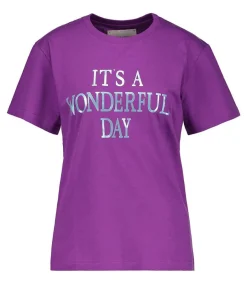 Clearance Tee-Shirt It'S Wonderful Day Violet Femme Hauts