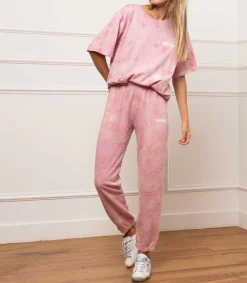 Tee-Shirt Logo Rose Marble Camo Femme Hauts