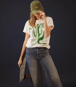 Clearance Tee-Shirt Schiffer Cactus Dirty White Femme Hauts