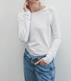 Clearance Tee-Shirt Sonoma Manches Longues Blanc Femme Hauts