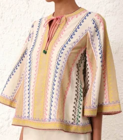 New Top August Embroidered Femme Hauts