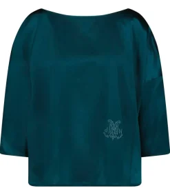 Hot Top Ornella En Soie Vert Foret Femme Hauts