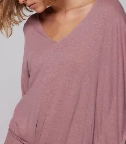 Online Tunique Col V Bois De Rose Femme Robes