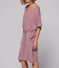 Online Tunique Col V Bois De Rose Femme Robes