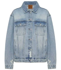 Clearance Veste En Jean Oversize Rory Vintage Blue Femme Manteaux & Vestes
