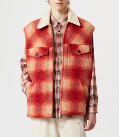 New Veste Sans Manches Kiran Orange Homme Manteaux & Vestes