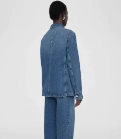 Outlet Veste Utilitaire En Jean Alden Artic Blue Femme Manteaux & Vestes